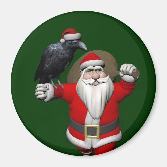 Imã Jolly Santa Claus ama Black Ravens (Frente)