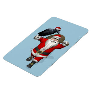 Ímã Jolly Santa Claus ama Black Ravens