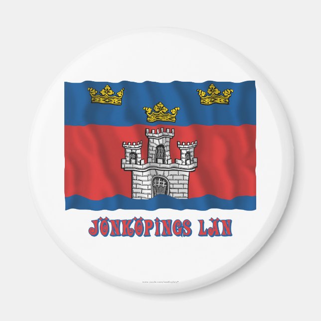Imã Jönköpings län acenando bandeira com nome (Frente)