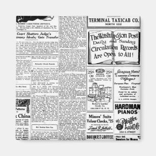 Imã Jornal preto & branco velho, anúncio retro do