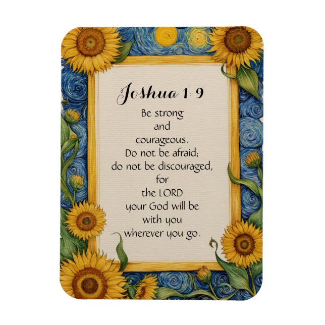 Ímã Josué 1:9 NIV Versículo Bíblico Arte (Vertical)