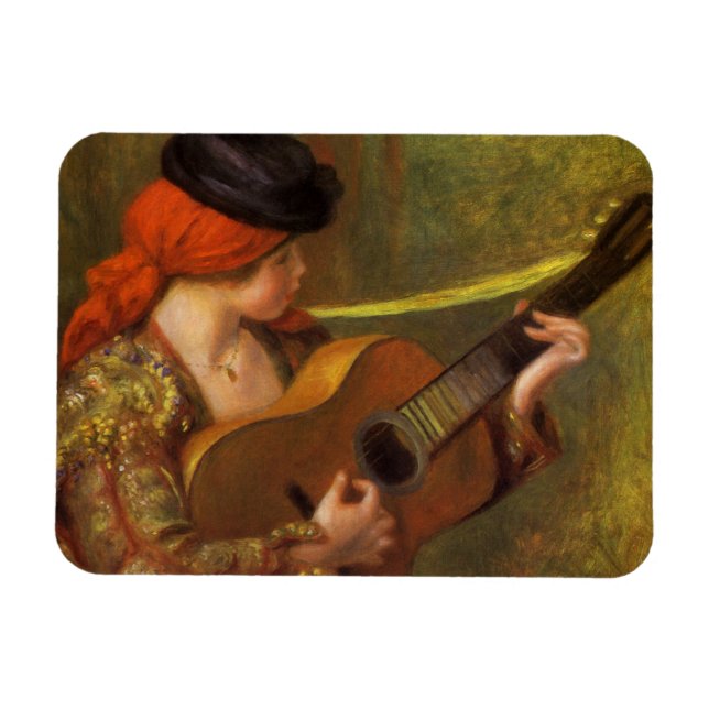 Ímã Jovem espanhola com guitarra por Pierre Renoir (Horizontal)