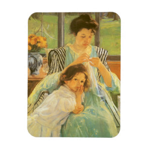 Ímã Jovem Mãe Costurando de Mary Cassatt, Arte Antigo
