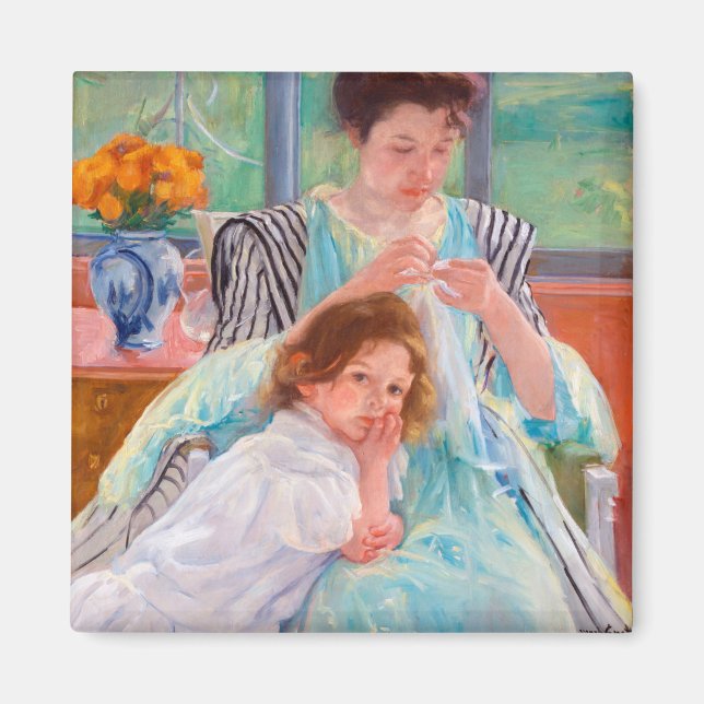 Imã Jovem Mãe Costurando, Mary Cassatt (Frente)