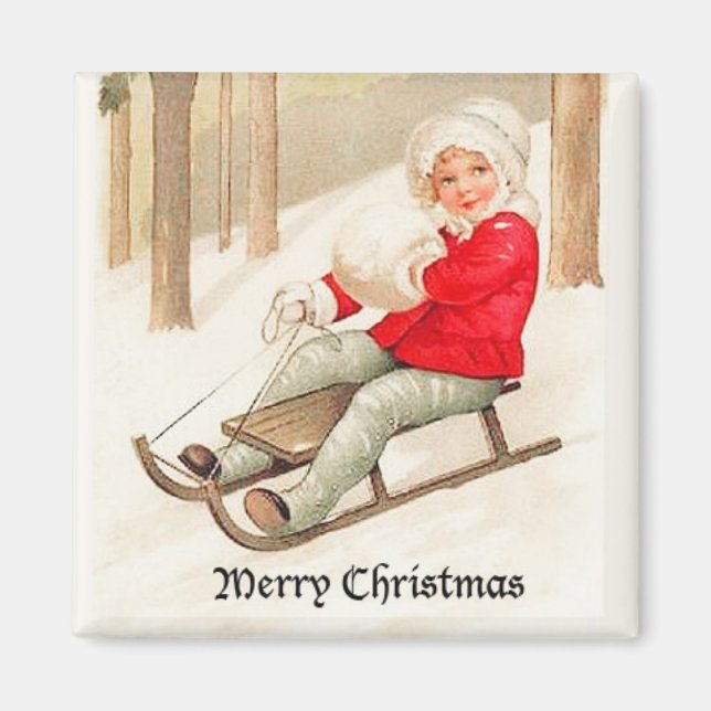 Imã Jovem Menina Dormindo Magneta (Frente)