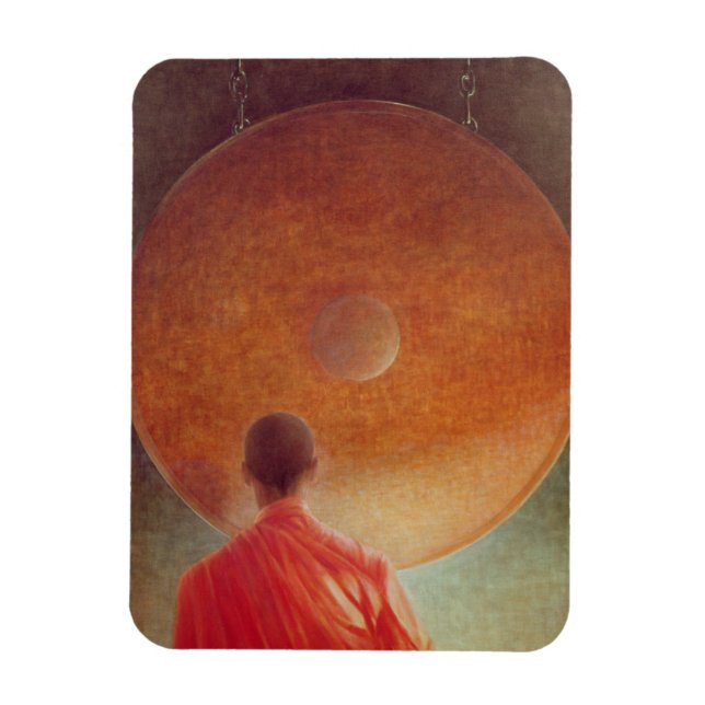 Ímã Jovem Monk com Gong (Vertical)