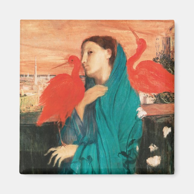 Imã Jovem mulher com Ibis Fine Art por Edgar Degas (Frente)