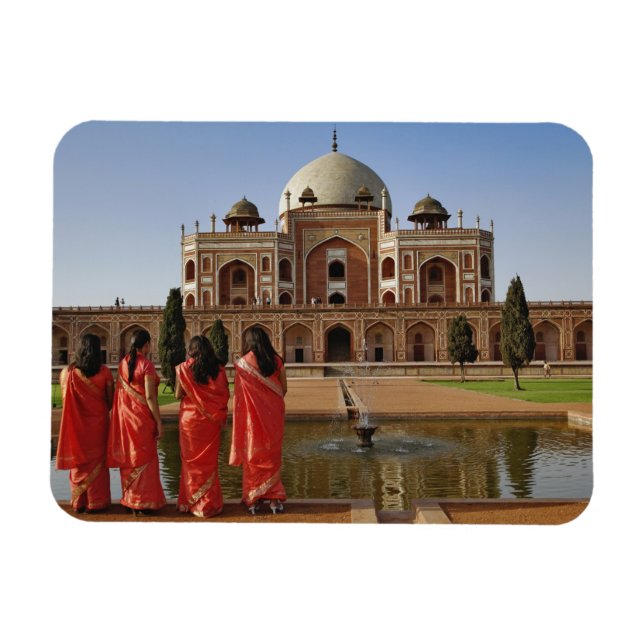 Ímã Jovens senhoras indianas e o túmulo de Humayun, Dé (Horizontal)