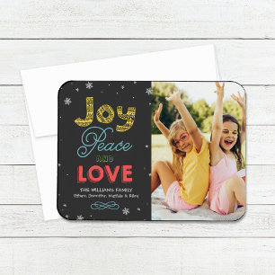 Ímã Joy Peace and Love Bright Colors Holiday