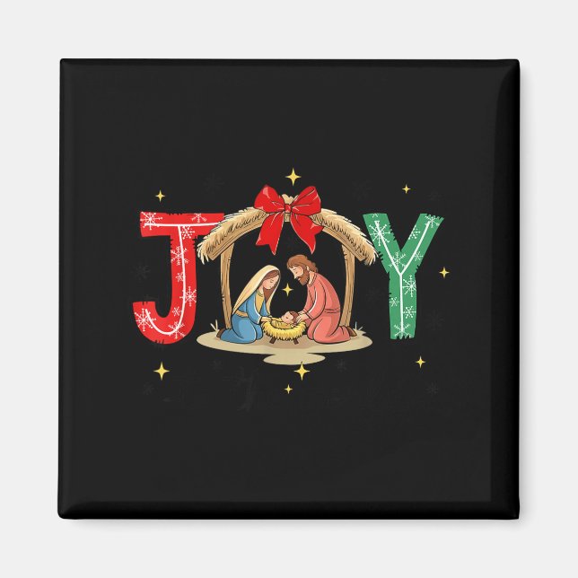 Imã Joy To The World Jesus Christian Nativity Scence C (Frente)