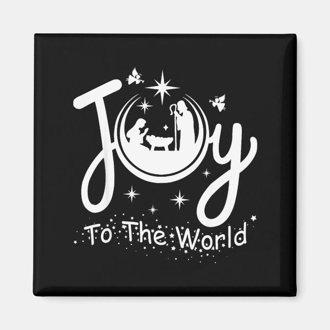 Imã Joy To The World Jesus Christmas Nativity Scene Fa (Frente)