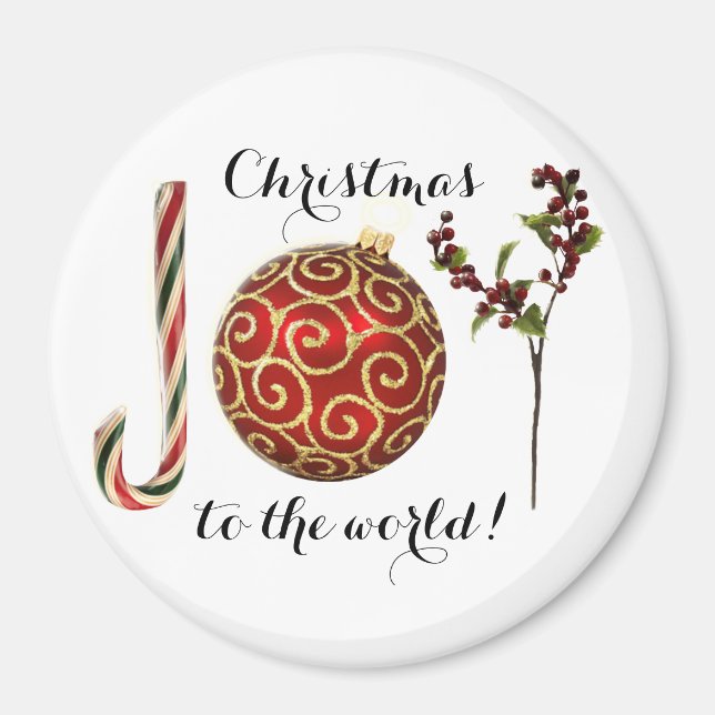 Imã Joy Word Art, canas, enfeite e sagrado (Frente)