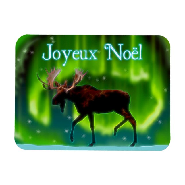 Ímã Joyeux Noё l - Luzes do Norte Moose (Horizontal)