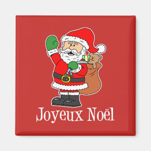 Imã Joyeux Noel French Christmas Santa Magnet