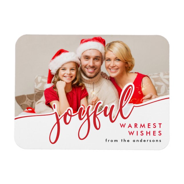 Ímã JOYFUL - Tendy Red White Christmas Photo (Horizontal)