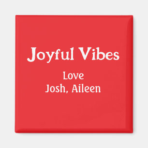 Imã Joyful Vibes Red Natal feriados ama a família si
