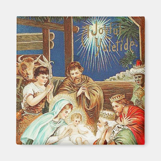 Imã Joyful Yuletide Vintage Magnet (Frente)
