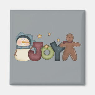 Imã Joyous Snowman & Gingercake Man
