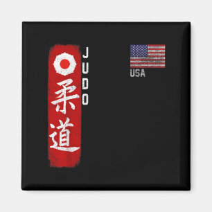 Imã Judo EUA Judoka do Dojo Bandeira Americana Arte Ma