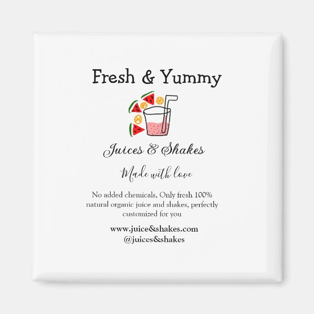 Imã Juices e shakes website de negócios de restaurante (Frente)