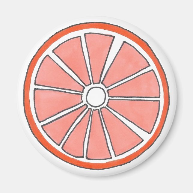 Imã Juicy Florida Orange Citrus Fruta Slice (Frente)