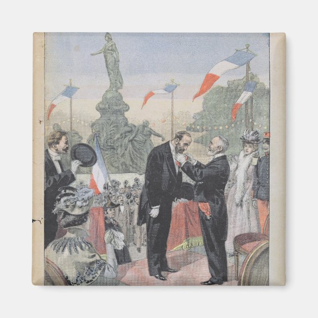 Imã Jules Dalou sendo premiado com a medalha (Frente)