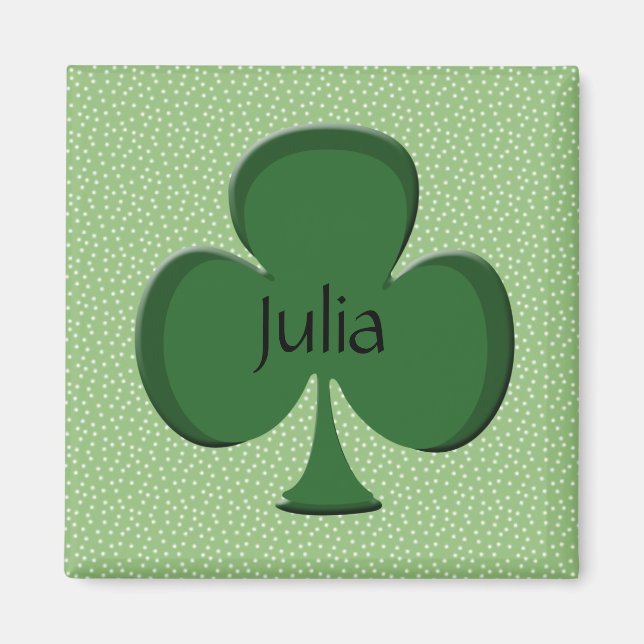Imã Julia Shamrock Name Magnet (Frente)