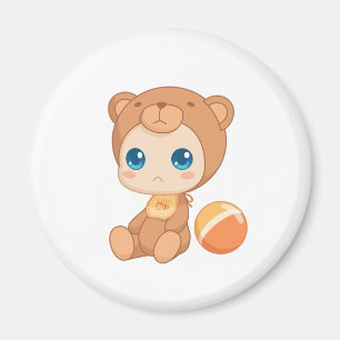Imã Jumpsuit do urso da menina do bebé