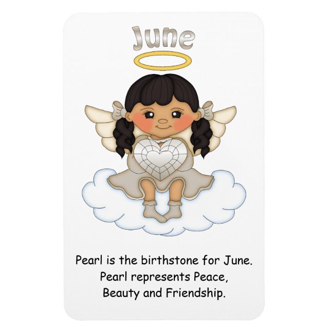 Ímã June Birthstone Angel Black Premium Magnet (Vertical)
