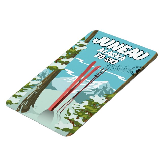 Ímã Juneau Alaska Para Ski (Left Side)