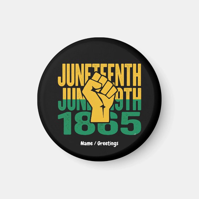Imã Juneteenth 1865 19 de Junho Gráfico de Liberdade N (Frente)