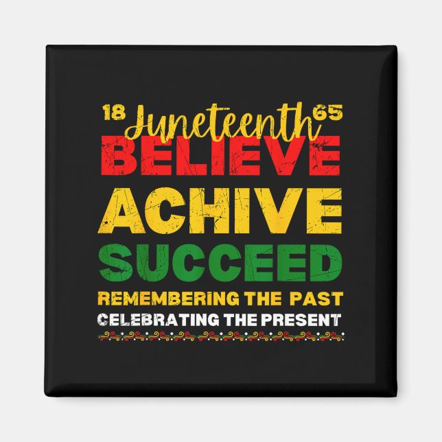 Imã Juneteenth 1865 acredite alcance sucesso preto (Frente)