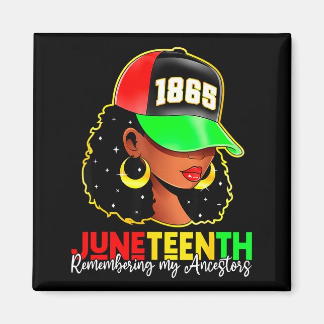 Imã Juneteenth 1865 lembrando ancestrais orgulho negro (Frente)