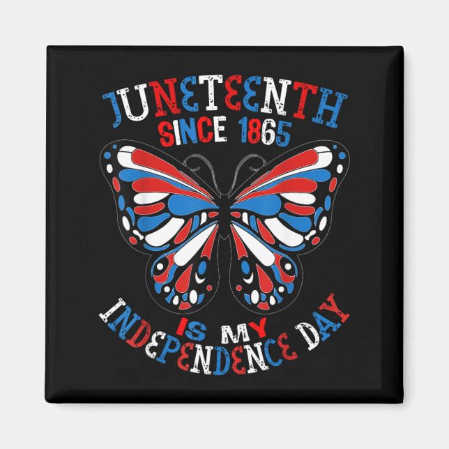 Imã Juneteenth É Dia Da Independência Borboleta Vermel (Frente)