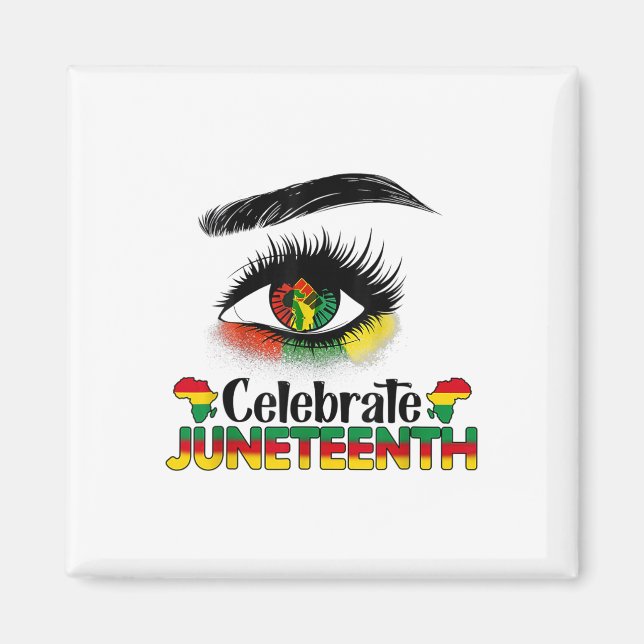 Imã Juneteenth Para Mulheres Crianças Homens Mês da Hi (Frente)