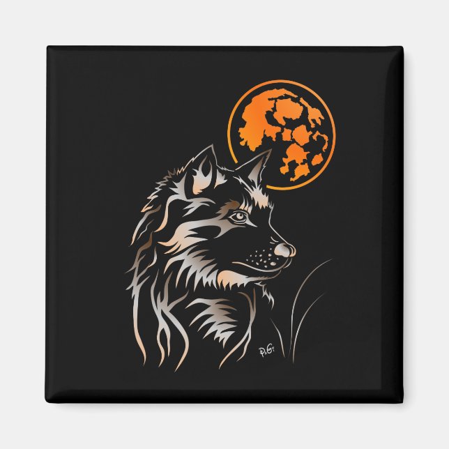 Imã junger träumender Wolf Magnet (Frente)