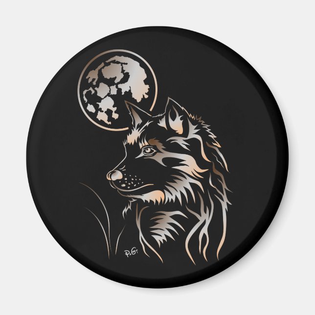 Imã junger träumender Wolf Magnet (Frente)