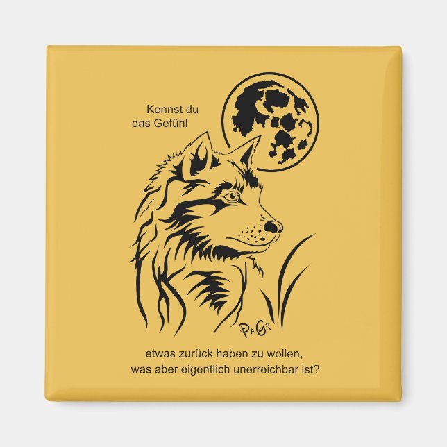 Imã junger träumender Wolf Magnet (Frente)