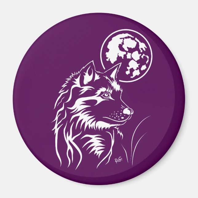 Imã junger träumender Wolf Magnet (Frente)