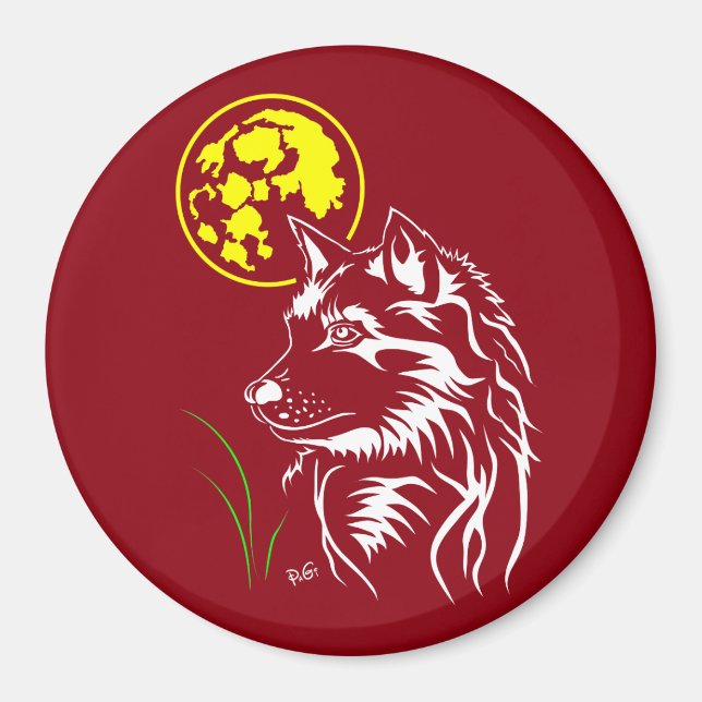 Imã junger träumender Wolf Magnet (Frente)