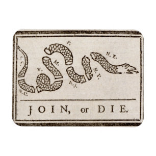Ímã Junte-se ou die Benjamin Franklin à Cartoon Polí