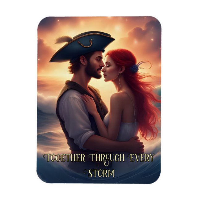 Ímã Juntos Através De Cada Tempestade Pirata Romântica (Vertical)