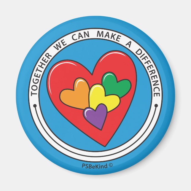 Imã Juntos Podemos Fazer Uma Diferença De 3_ Magnet 2, (Frente)