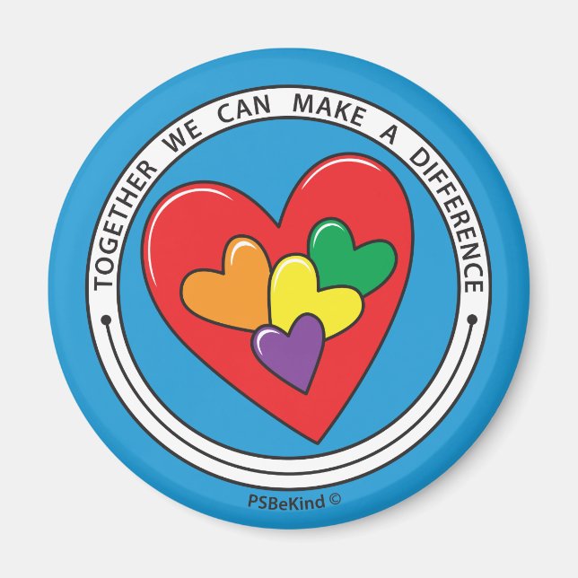 Imã Juntos Podemos Fazer Uma Diferença De 3_ Magnet 2, (Frente)