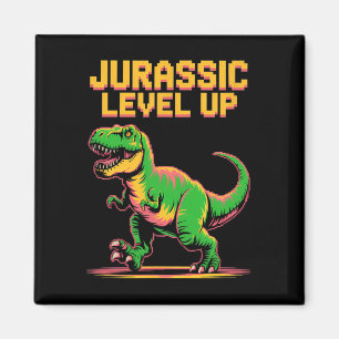 Imã Juric Level Up Dinossauro Pixel Aniversário Gamer 