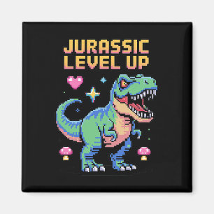Imã Juric Level Up Pixel Dinossauro Retro Gamer 1 