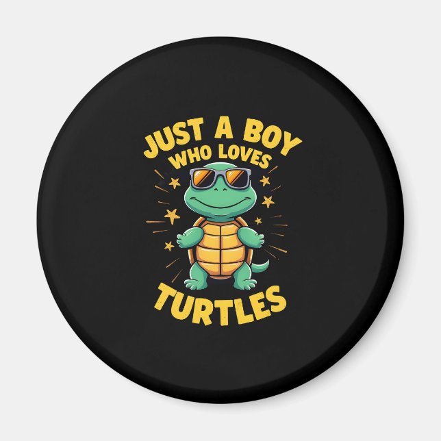 Imã Just a boy who loves turtles Children boy (1) (Frente)