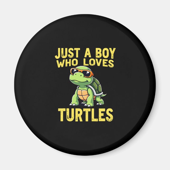 Imã Just a boy who loves turtles Children boy (3) (Frente)
