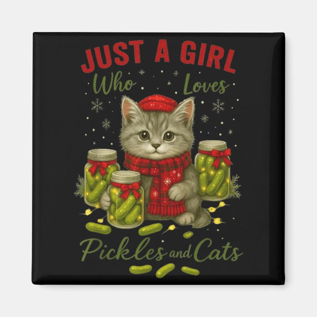 Imã Just A Girl Who Loves Ckles And Cats Christmas  (Frente)