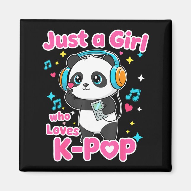 Imã Just A Girl Who Loves K-p Cute Panda  (Frente)